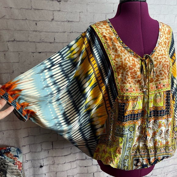 Ivy Jane size small colorful boho blouse - Picture 2 of 6